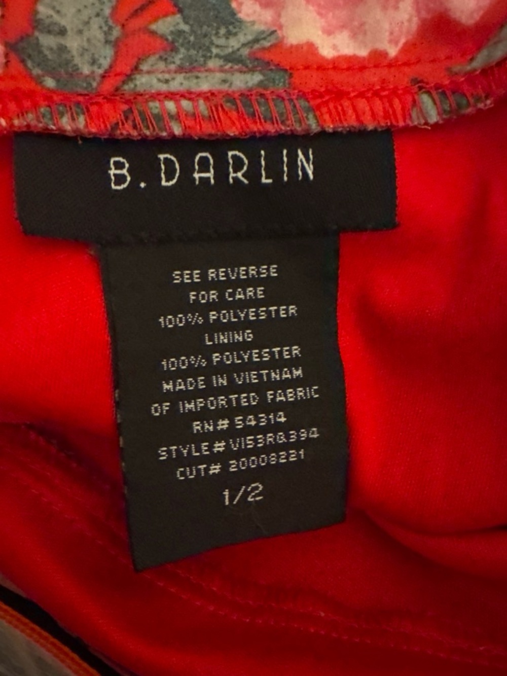 B Darlin Red & Pink Floral Long-Sleeve Wrap Dress - Picture 3 of 3